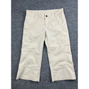 Vintage Prana Pants Women's 4 Beige Khaki Cropped Capri Pockets Straight
